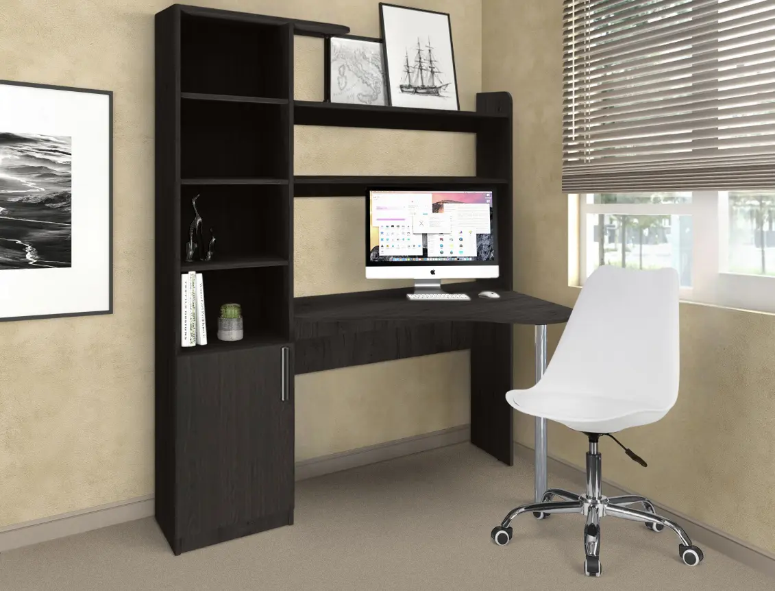 Комплект офисной мебели Yasen Kosinus Wenge Louisiana + Sunrise C-30 PP White/Chrome