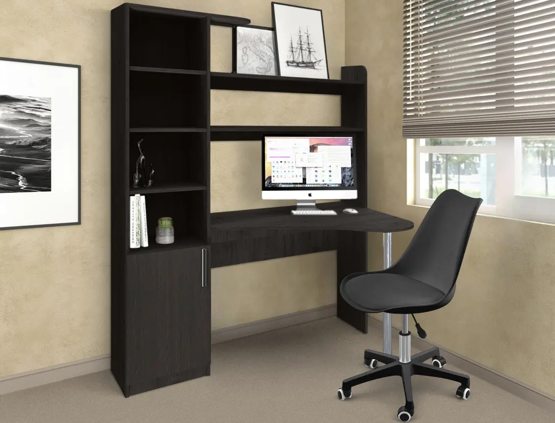 Комплект офисной мебели Yasen Kosinus Wenge Louisiana + Sunrise C-30A PP Black