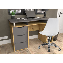 Комплект офисной мебели Yasen Smart New Artisan Oak/Graphite Grey + Sunrise C-30 PP White/Chrome