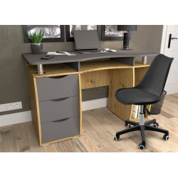 Комплект офисной мебели Yasen Smart New Artisan Oak/Graphite Grey + Sunrise C-30A PP Black