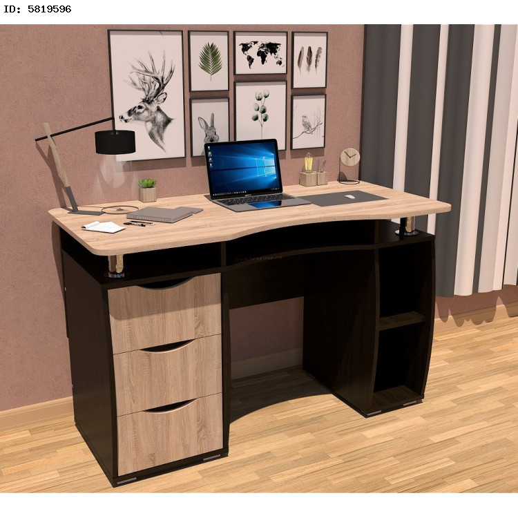 Комплект офисной мебели Yasen Smart New Wenge Louisiana/Sonoma Oak + Sunrise C-30 PP White/Chrome