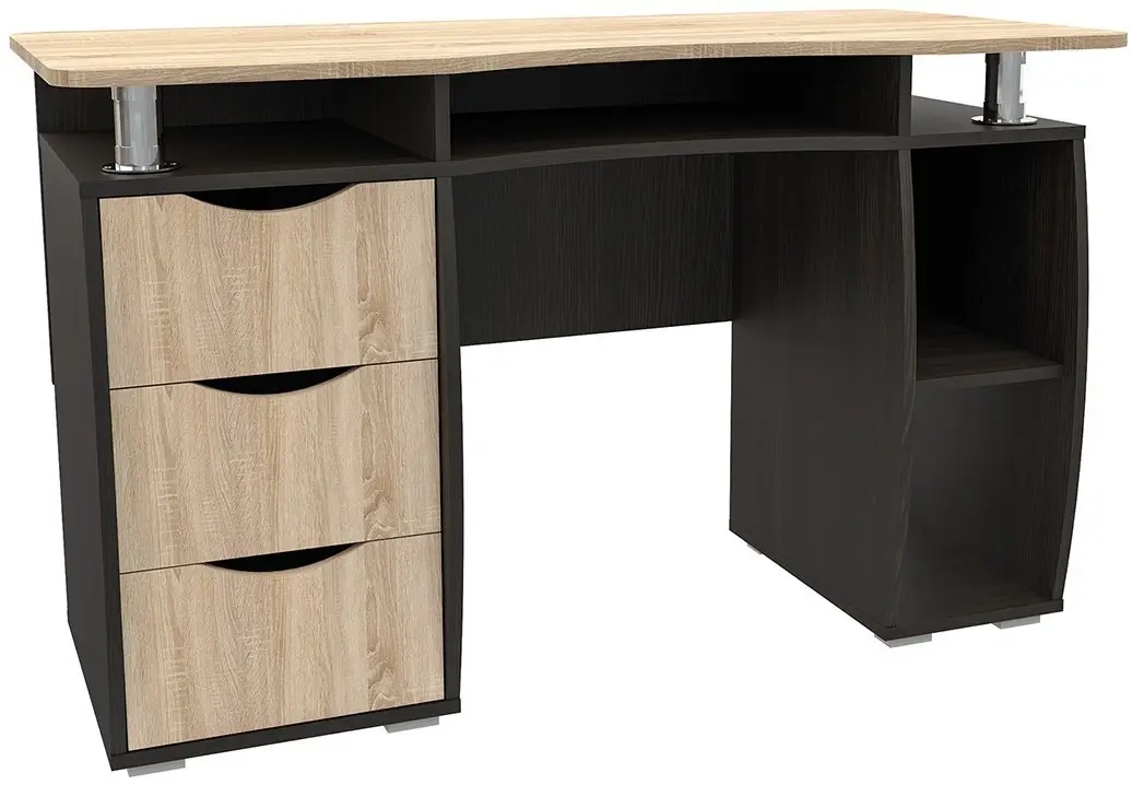 Комплект офисной мебели Yasen Smart New Wenge Louisiana/Sonoma Oak + Sunrise C-30A PP Black - 8