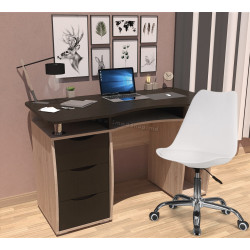 Комплект офисной мебели Yasen Smart Sonoma Oak/Wenge Louisiana + Sunrise C-30 PP White/Chrome