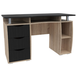 Комплект офисной мебели Yasen Smart Sonoma Oak/Wenge Louisiana + Sunrise C-30A PP Black Thumb