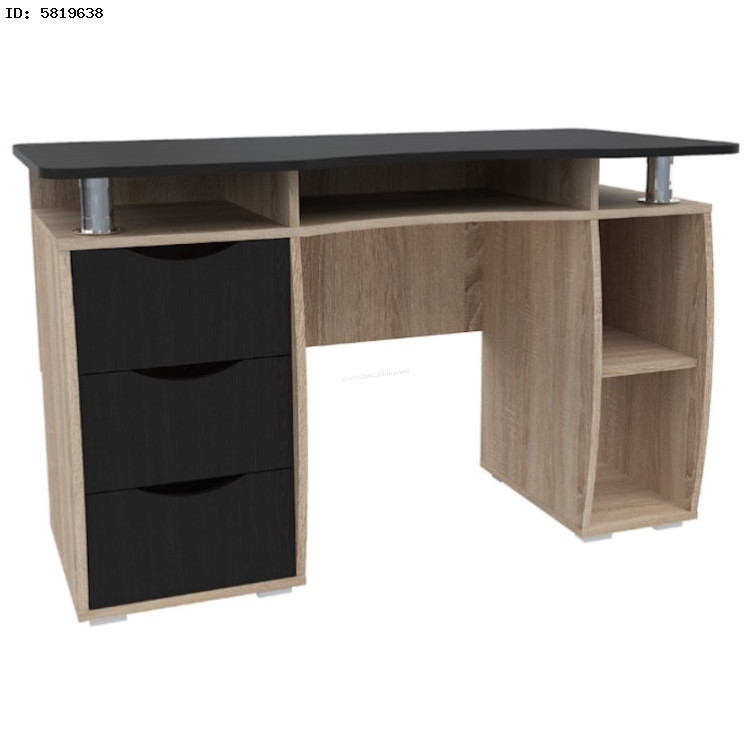 Комплект офисной мебели Yasen Smart Sonoma Oak/Wenge Louisiana + Sunrise C-30A PP Black