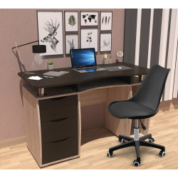 Комплект офисной мебели Yasen Smart Sonoma Oak/Wenge Louisiana + Sunrise C-30A PP Black