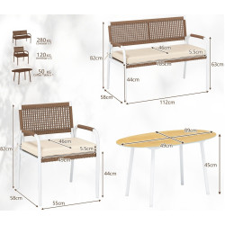 Set mobilier de gradina Costway NP12756BE (Brown/White) Thumb