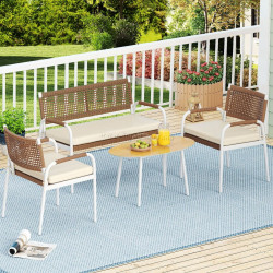 Set mobilier de gradina Costway NP12756BE (Brown/White)