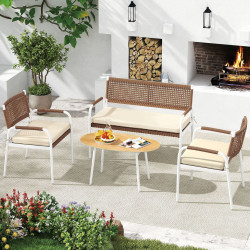 Set mobilier de gradina Costway NP12756BE (Brown/White) Thumb