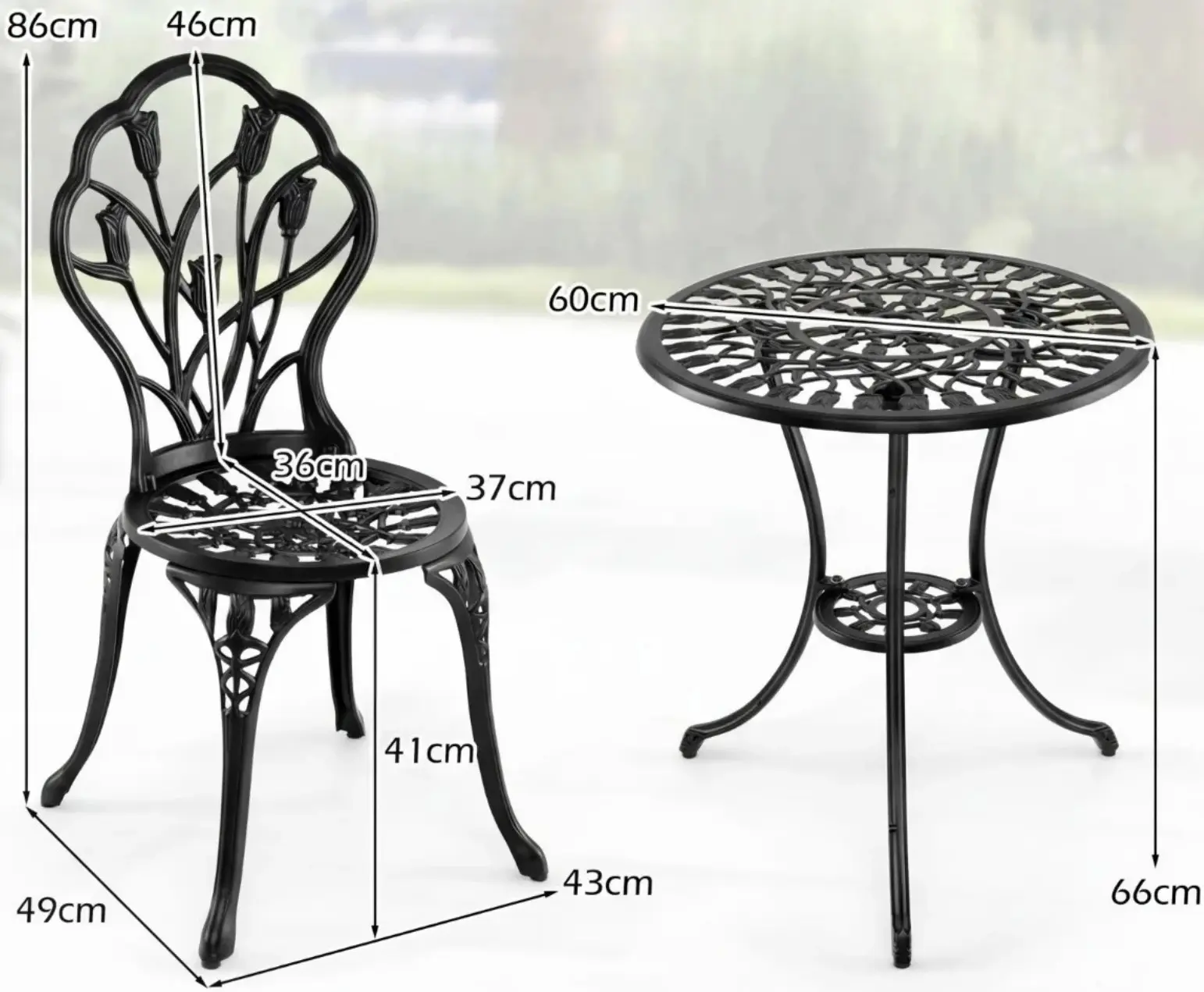 Set mobilier de gradina Costway NP12853BK (Black) - 3
