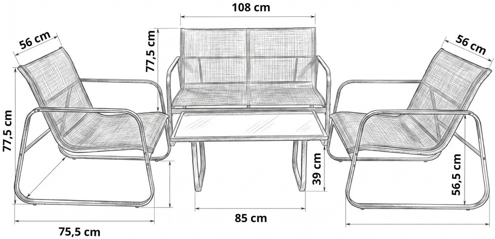 Set mobilier de gradina FunFit Garden 4878 (Black) - 3