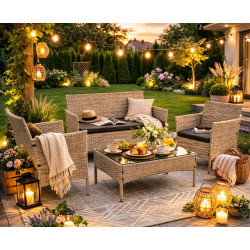 Set mobilier de gradina Gardlov 26909 (Beige/Grey) Thumb