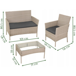 Set mobilier de gradina Gardlov 26909 (Beige/Grey) Thumb