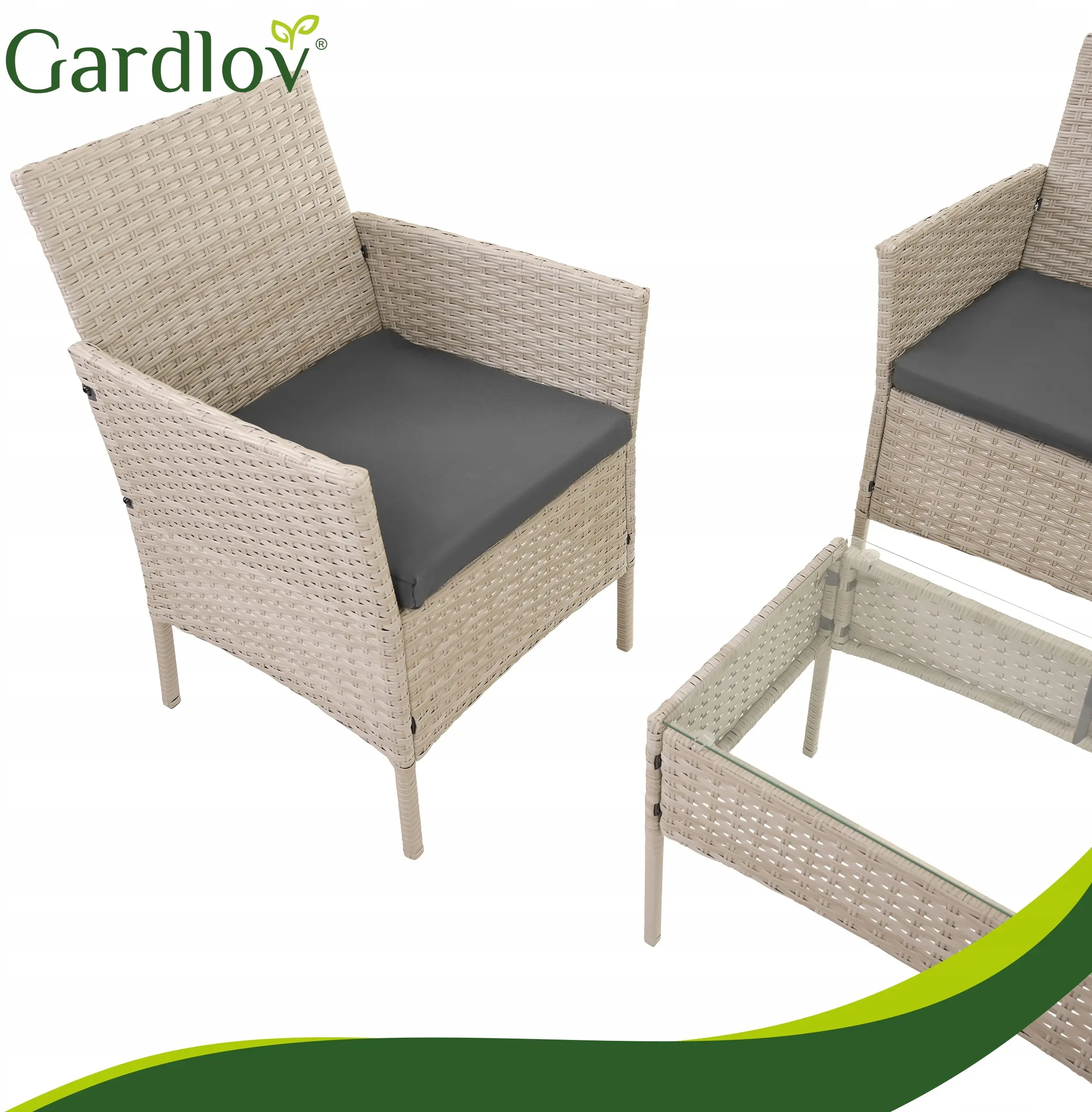 Set mobilier de gradina Gardlov 26909 (Beige/Grey) - 5