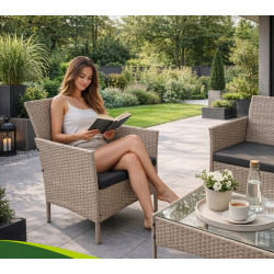Set mobilier de gradina Gardlov 26909 (Beige/Grey) Thumb