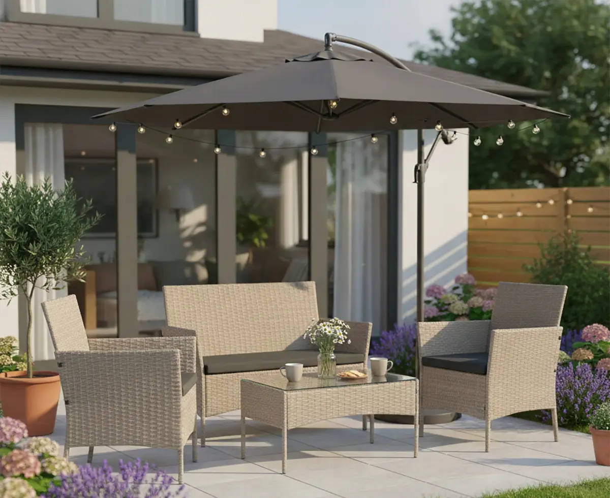 Set mobilier de gradina Gardlov 26909 (Beige/Grey)