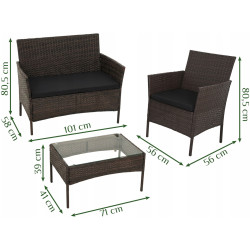Комплект садовой мебели Gardlov 26911 (Brown) Thumb