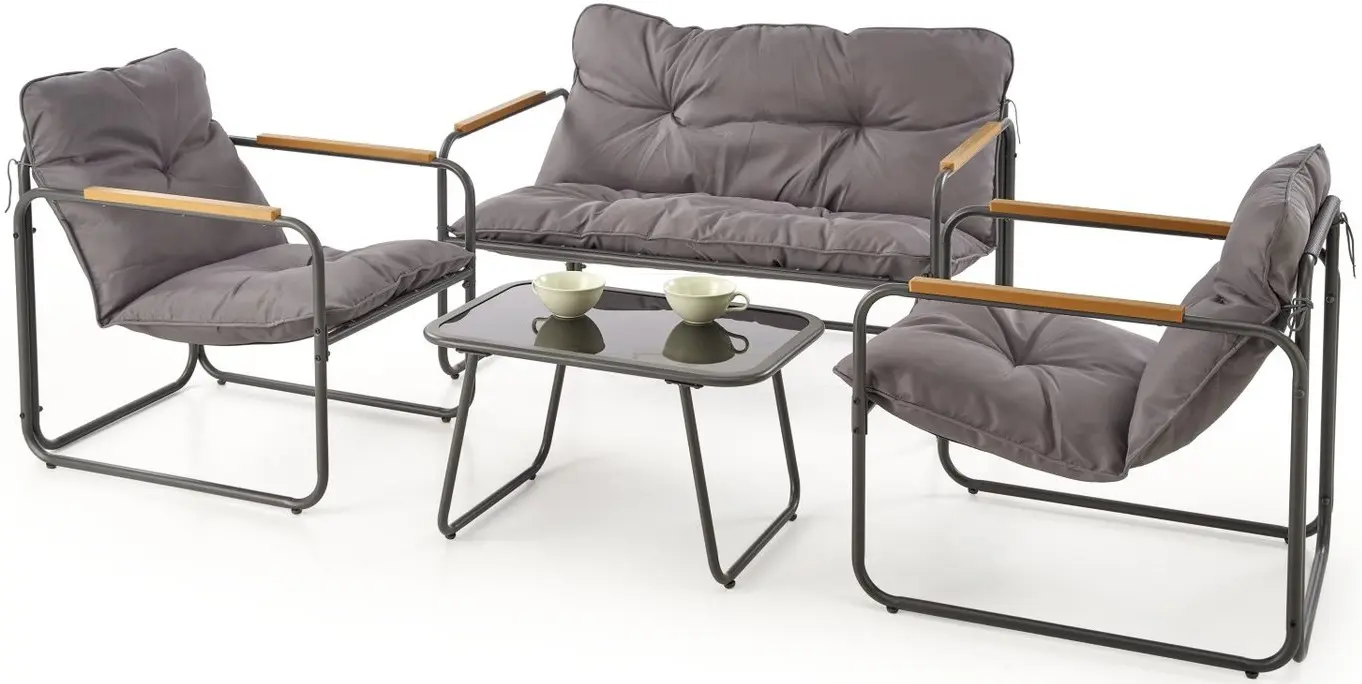 Set mobilier de gradina Halmar Hudson (Grey/Brown) - 2
