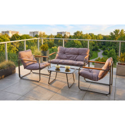 Set mobilier de gradina Halmar Hudson (Grey/Brown)