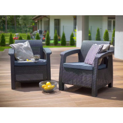 Set mobilier de gradina Heniver Novara 1+1+T (Anthracite) Thumb