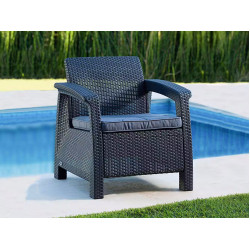 Set mobilier de gradina Heniver Novara 1+1+T (Anthracite) Thumb