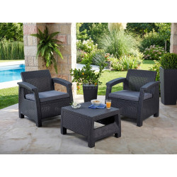 Set mobilier de gradina Heniver Novara 1+1+T (Anthracite)