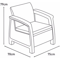 Set mobilier de gradina Heniver Novara 1+1+T (Anthracite) Thumb