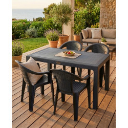 Set mobilier de gradina Heniver Rattan Table 120x70 + Koko Anthracite (1+4) Thumb