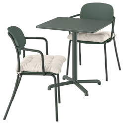 Set mobilier de gradina Ikea Visingso 1+2 (Verde inchis) Thumb