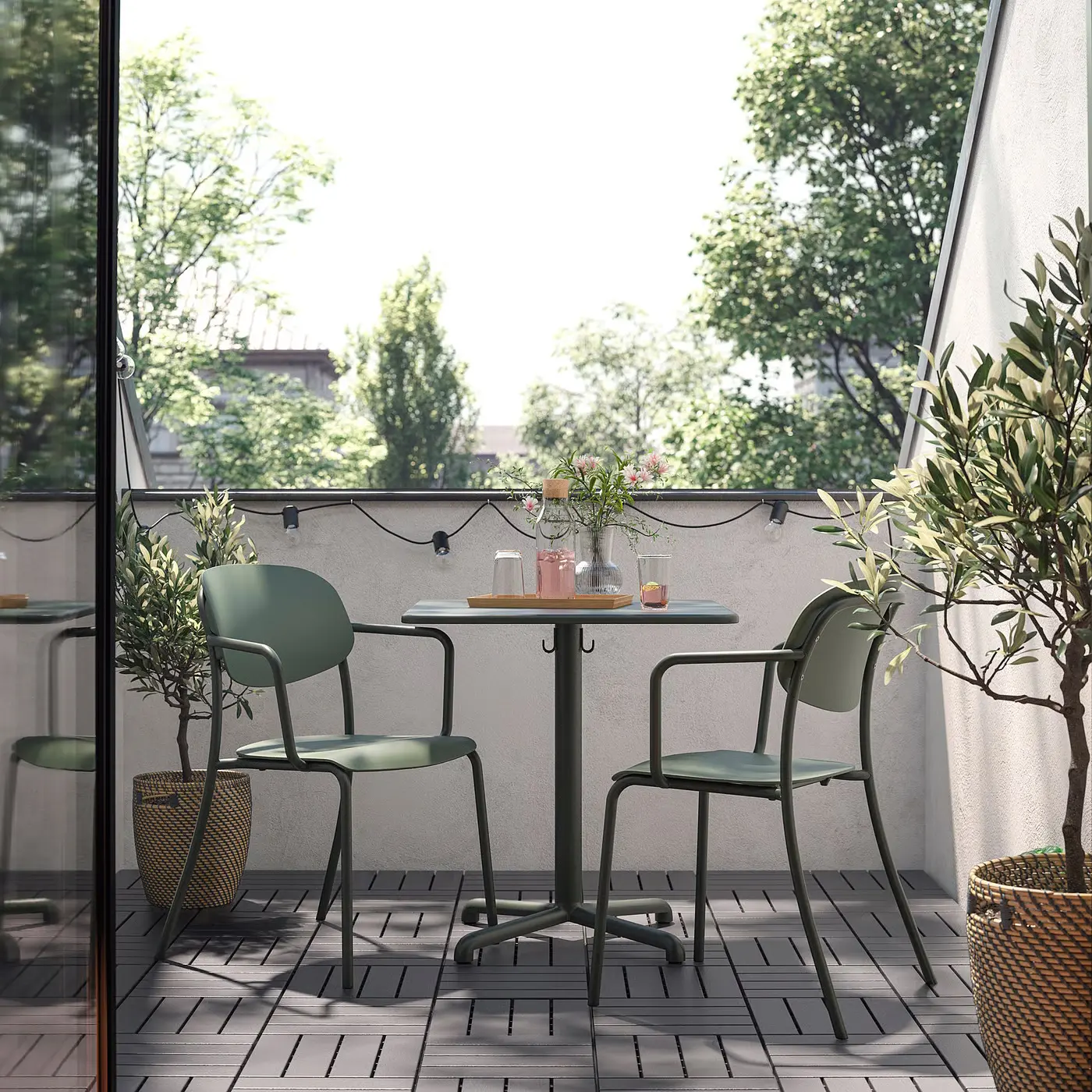 Set mobilier de gradina Ikea Visingso 1+2 (Verde inchis) - 7