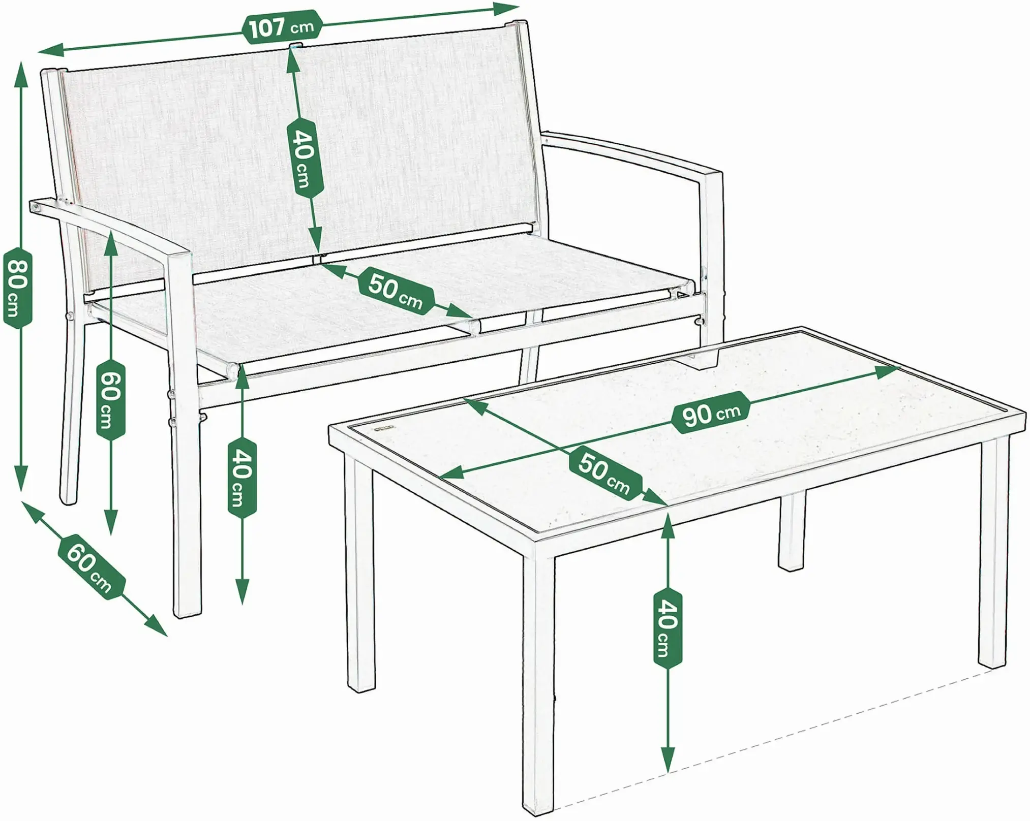 Set mobilier de gradina Jumi OM-259027 (Black) - 8