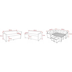 Set mobilier de gradina Jumi OM-432321 (Beige/Grey) Thumb