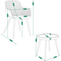 Set mobilier de gradina Jumi OM-614345 (Black) Thumb