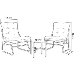Set mobilier de gradina Koopman Duo Lounge (Grey) Thumb