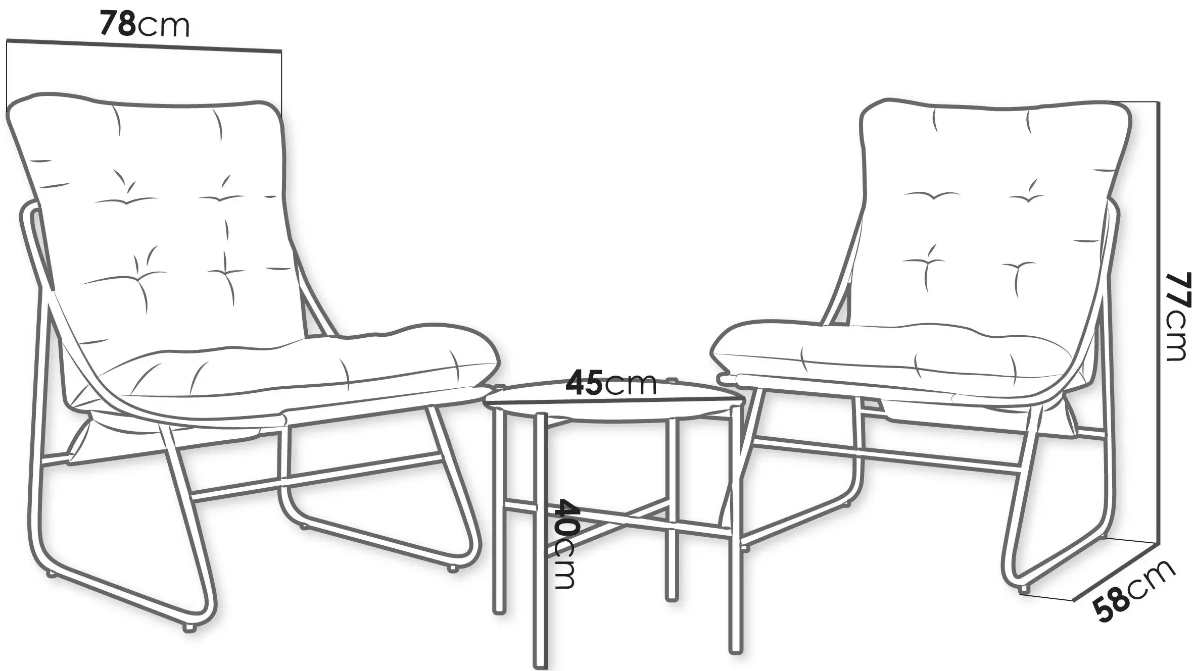 Set mobilier de gradina Koopman Duo Lounge (Grey) - 3