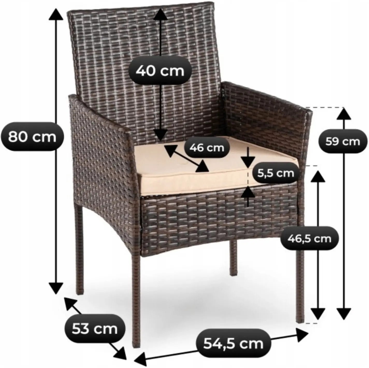 Комплект садовой мебели Mebel Elite Azul (Brown/Beige) - 9