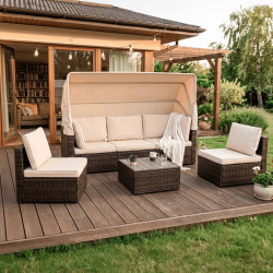 Комплект садовой мебели Mebel Elite Caliente (Brown/Beige)