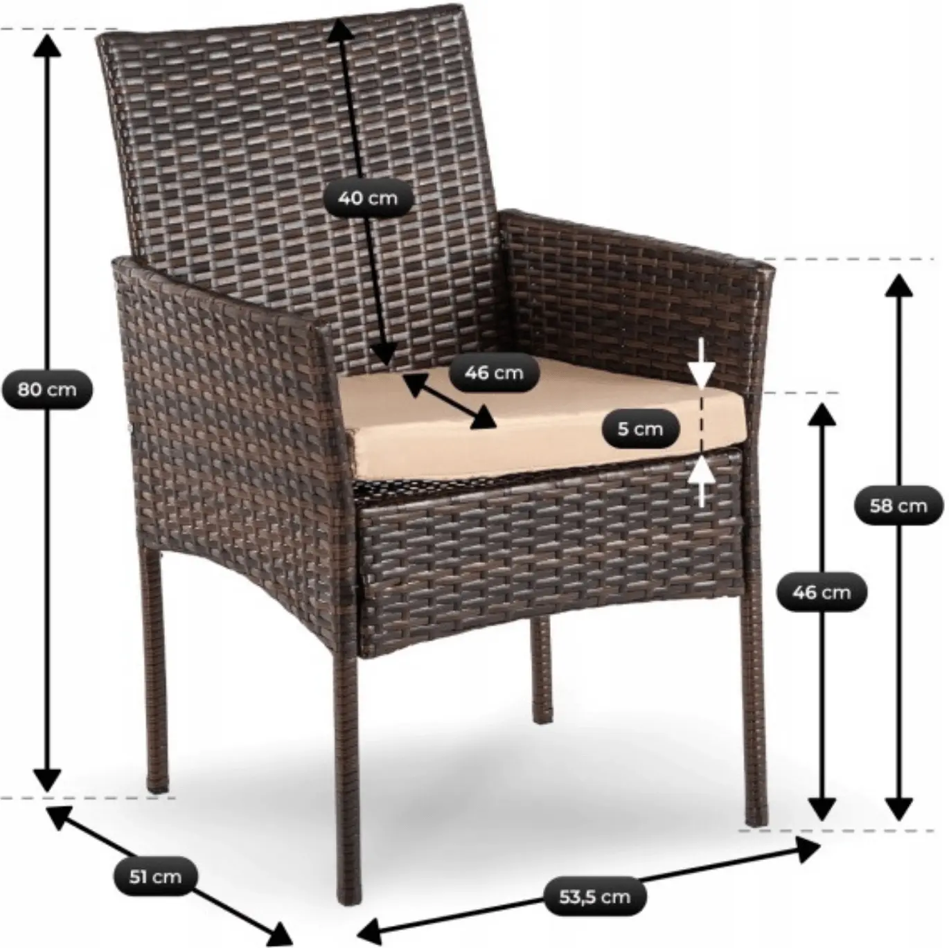 Комплект садовой мебели Mebel Elite Morado (Brown/Beige) - 7