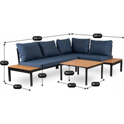 Set mobilier de gradina Mebel Elite Norman (Dark Blue/Black) Thumb