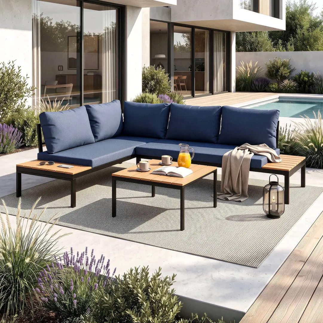 Set mobilier de gradina Mebel Elite Norman (Dark Blue/Black)