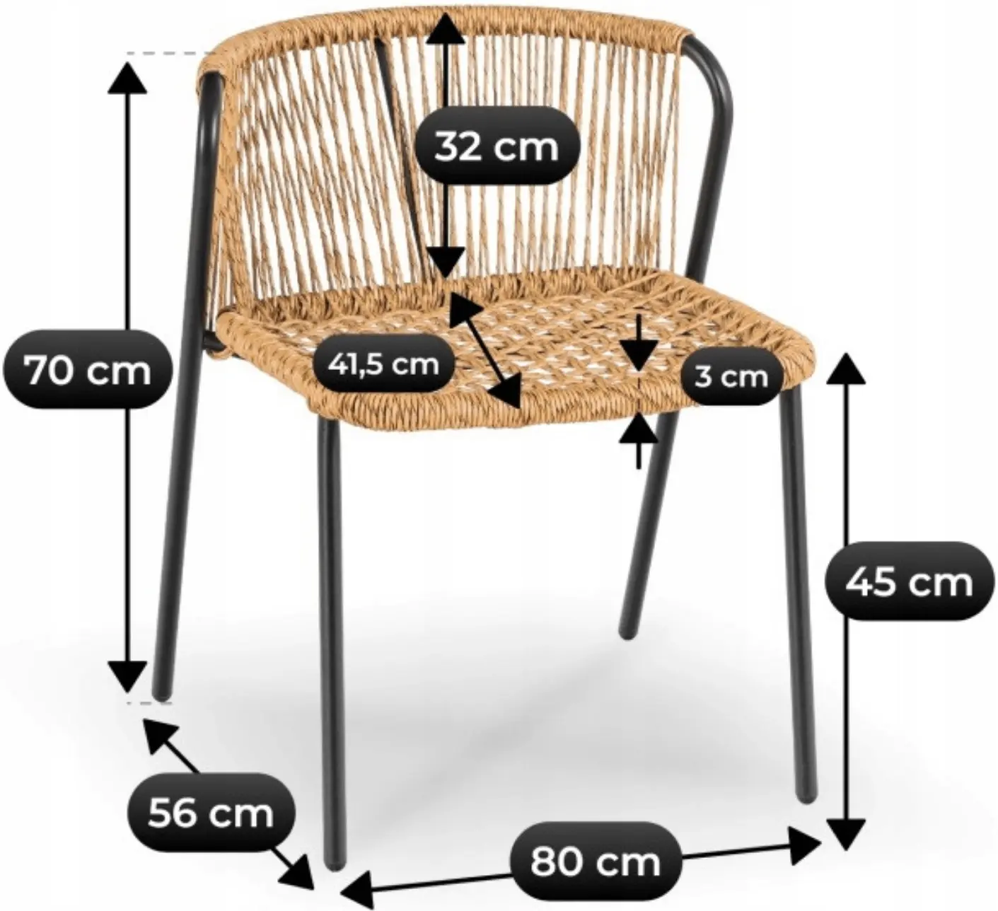Комплект садовой мебели Mebel Elite Triste (Black/Brown) - 9