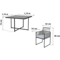 Set mobilier de gradina Naterial Compass (Grey) Thumb