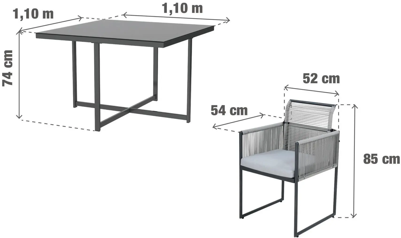 Set mobilier de gradina Naterial Compass (Grey) - 8