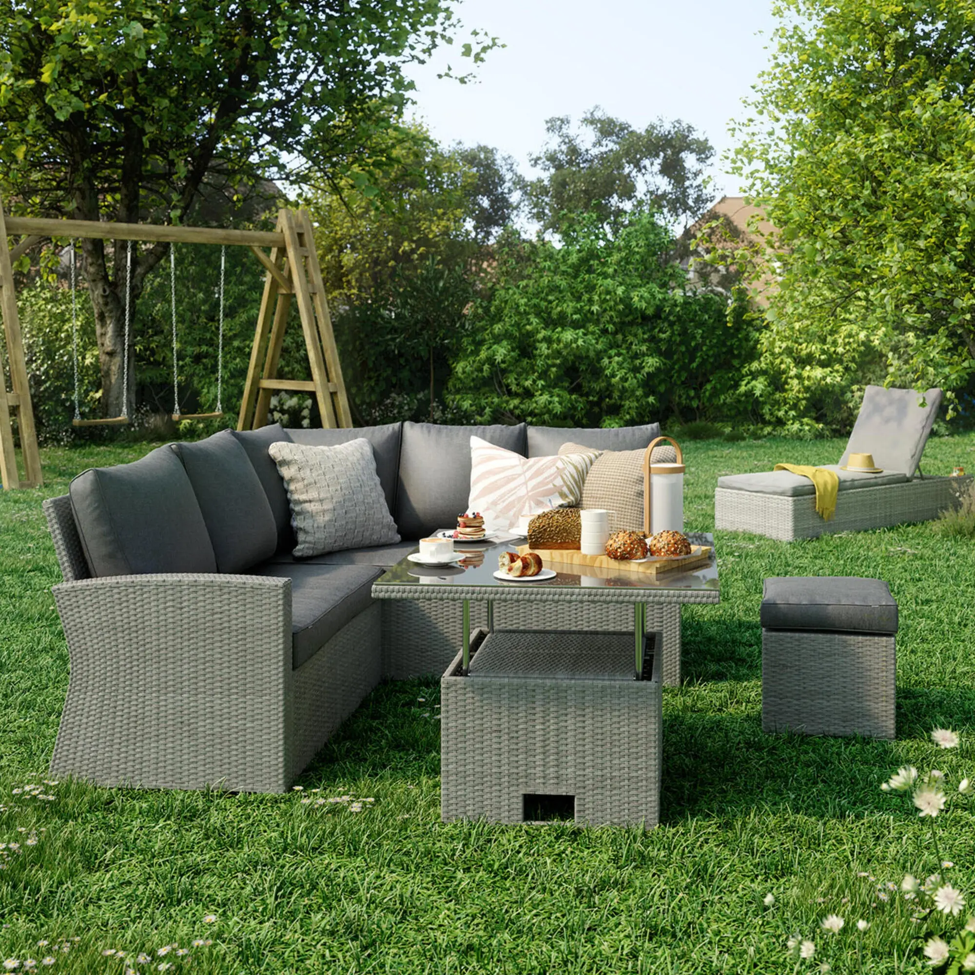 Set mobilier de gradina Naterial Davos (Grey) - 8