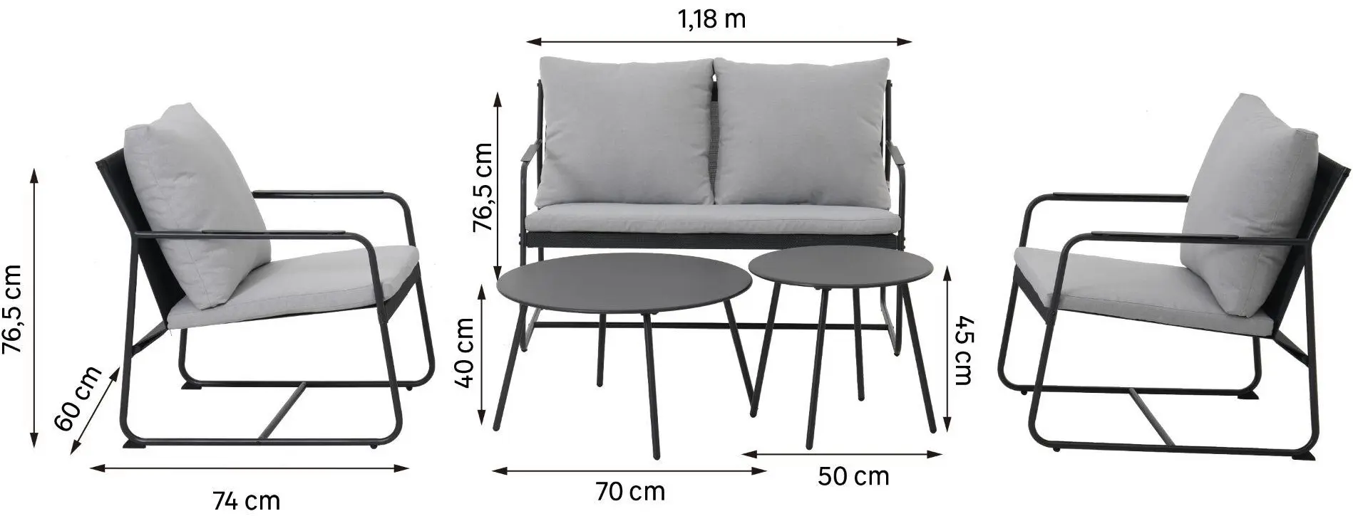 Set mobilier de gradina Naterial Fino (Grey) - 6