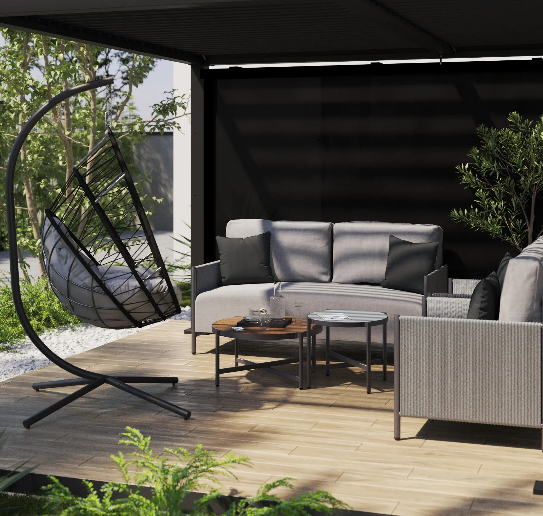 Set mobilier de gradina Naterial Iros (Grey) - 9