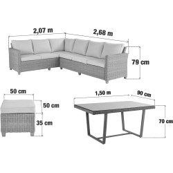 Set mobilier de gradina Naterial Medena (Beige) Thumb