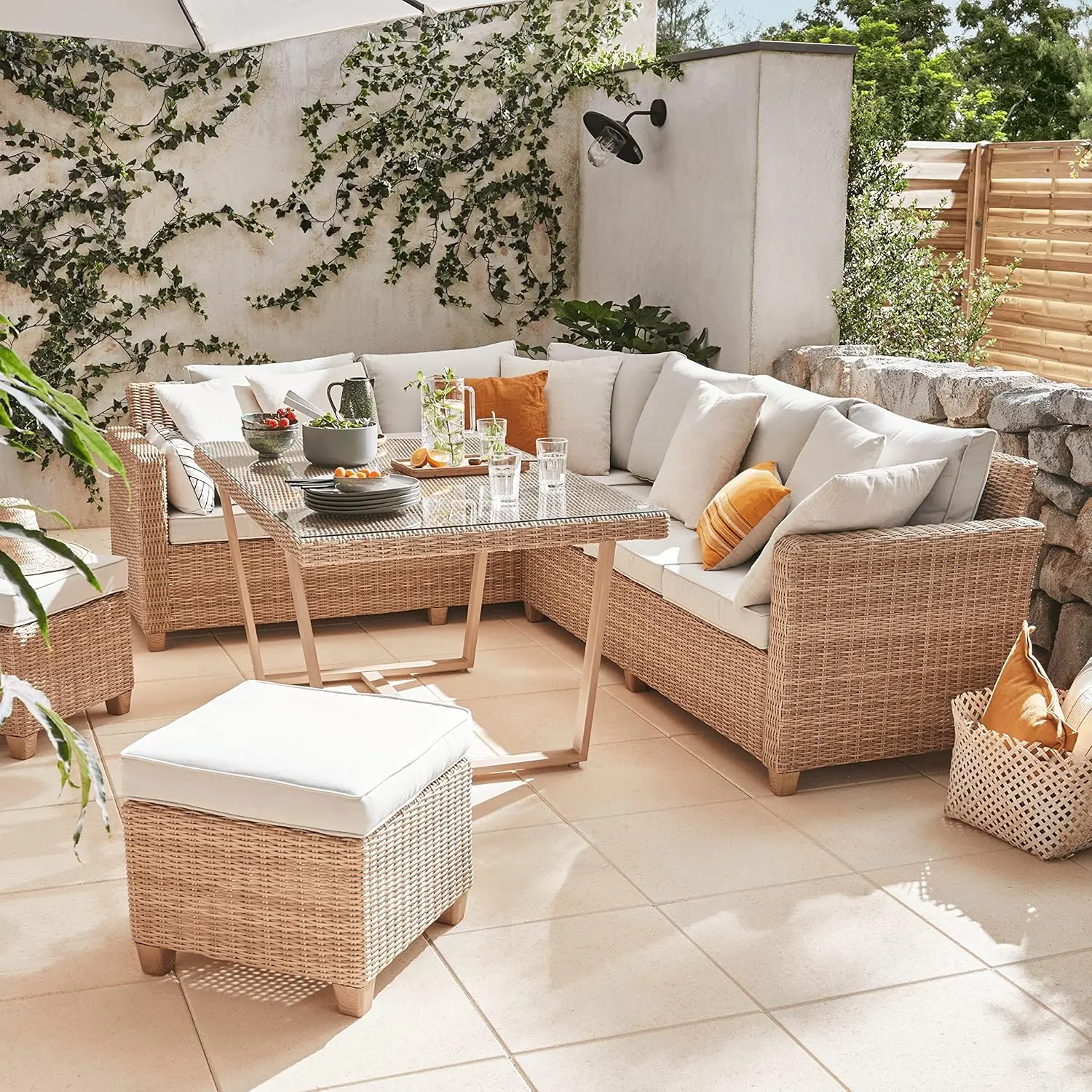 Set mobilier de gradina Naterial Medena (Beige) - 8