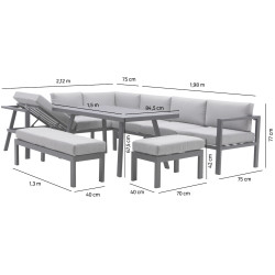 Set mobilier de gradina Naterial Naxos (Grey) Thumb