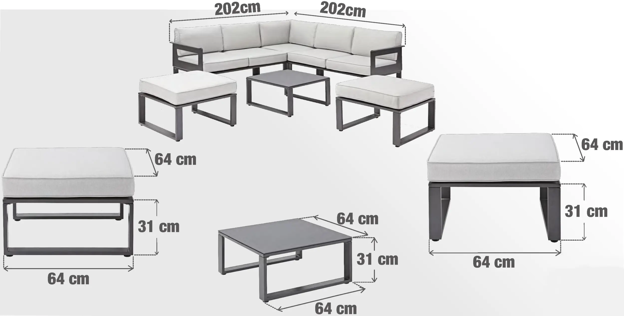 Set mobilier de gradina Naterial Odyssea (Gray) - 9